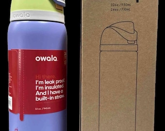 OWALA FreeSip Stainless Steel Insulation Water Bottle 32-Fl.Oz. “Retro Boardwalk”