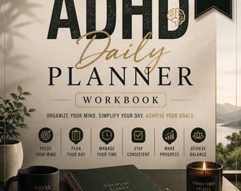 ADHS Tagesplaner Arbeitsheft | Fokus, Produktivität, Zeitmanagement (Druckbare PDF)