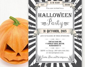 printable halloween invitations for adults halloween party etsy