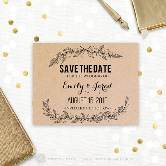 ktaft save the date printable save the date rustic weddings save the date postcard template save the date digital pdf for print at home printable save the date postcard templates