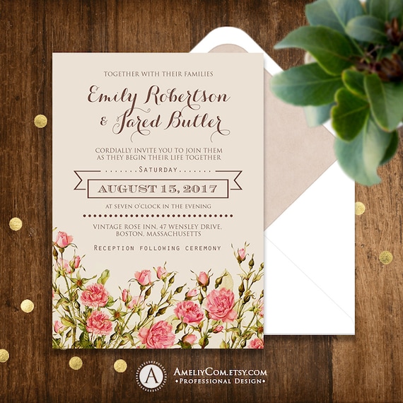 Printable Rustic Wedding day Invitation Crimson Roses Shabby Stylish Floral Invites Template Obtain Editable Place Weddings Spring / Summer time photograph regarding Etsy Wedding Invitations Printable titled Printable Rustic Marriage Invitation Red Roses Shabby Stylish Floral Invites Template Obtain Editable Region Weddings Spring / Summer time