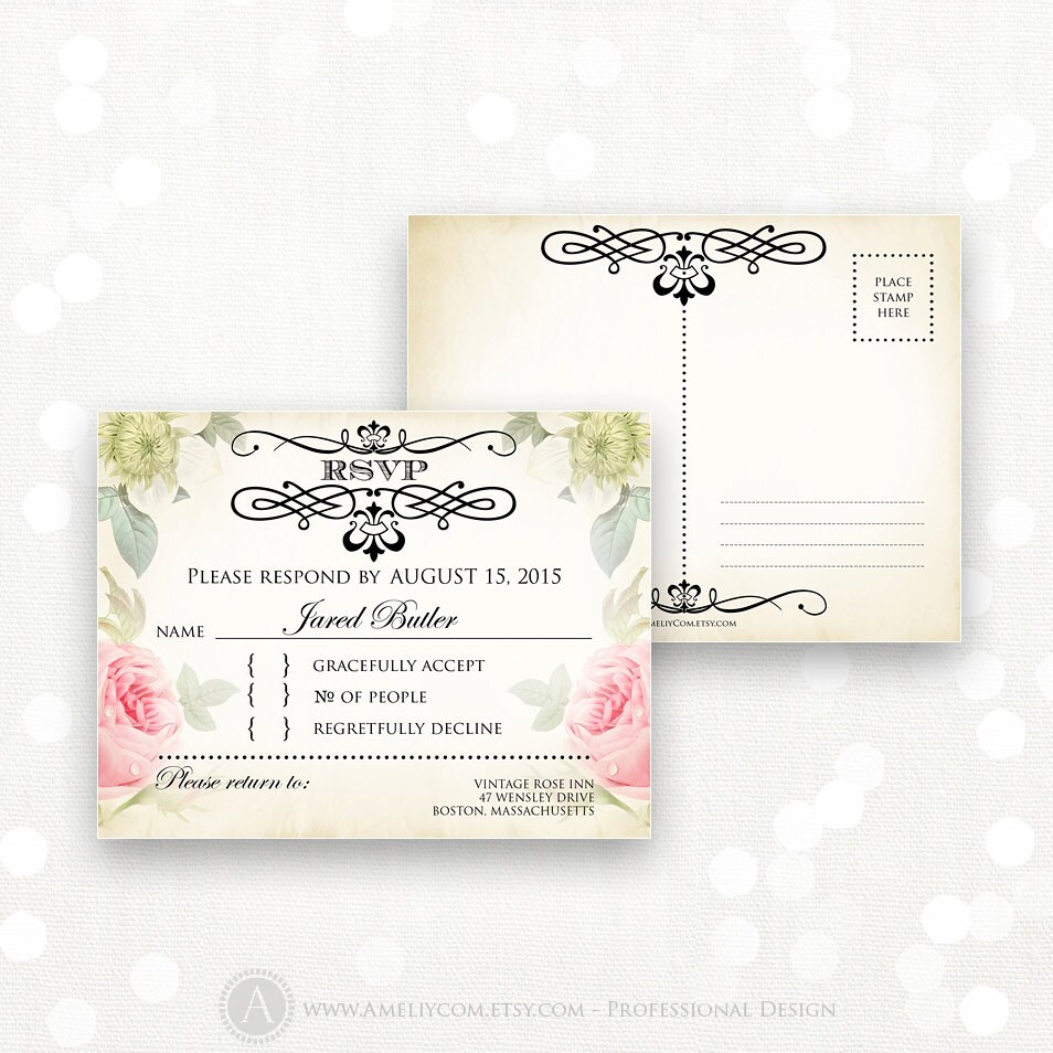 Printable RSVP Card EDITABLE Instant Download Digital DIY | Etsy