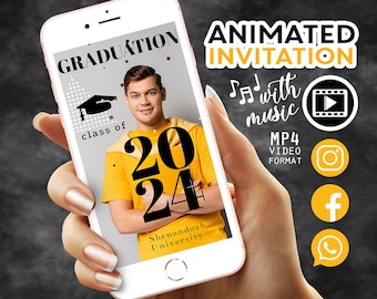 Graduation Invitation Video, Animated Graduation Announcement, Graduation Party Invitation, High School Grad Invitation, College Graduation