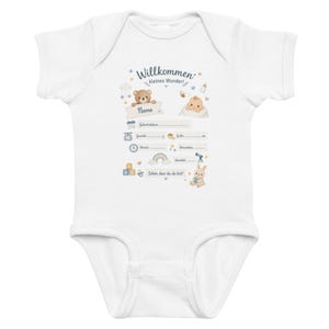 Personalisiertes Baby Poster mit Geburtsdaten, Geburtsposter Junge & Mädchen, Geschenk zur Geburt, Infant Bodysuit