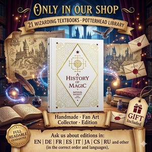History of Magic Hardcover Book | Batilda Bagshot | Fan Art Wizarding Textbook | Acceptance Letter Gift