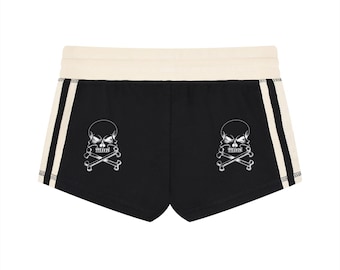 Skull Mini Shorts | Hand Drawn Design | Women's Track Shorts