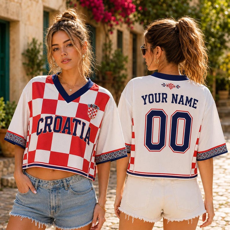 Croatia Soccer Jersey Custom Name Number | Retro Vatreni Shirt | Croatian Football Fan Gif image 4