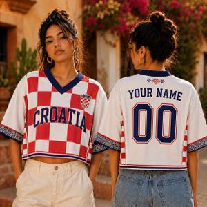 Croatia Soccer Jersey Custom Name Number | Retro Vatreni Shirt | Croatian Football Fan Gif image 2