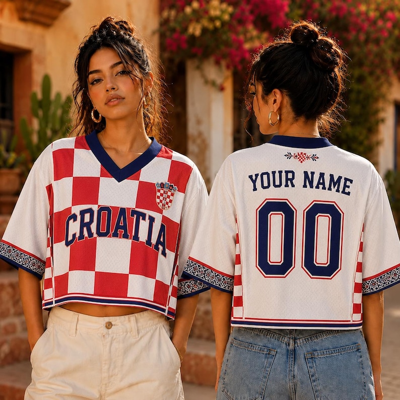 Croatia Soccer Jersey Custom Name Number | Retro Vatreni Shirt | Croatian Football Fan Gif image 2