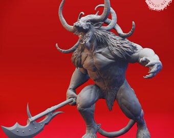 Baphomet Demon Miniature, Dark Fantasy Beast for D&D Tabletop RPG | Multiple Sizes