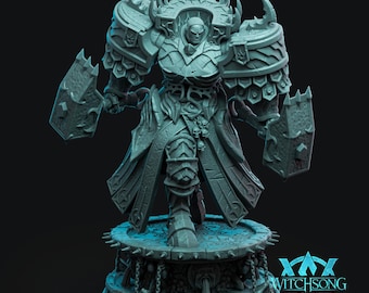 Fallen Overseer Miniature, Dark Fantasy Boss Resin Figure, Tabletop RPG DnD