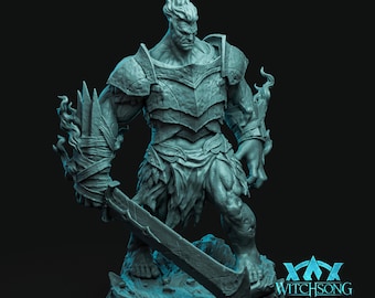 Surtr Fire Giant Bust Miniature | Norse Mythology D&D RPG Resin Decor (Unpainted)
