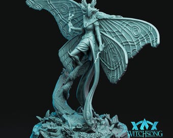Moth Queen Miniature, Insectoid Fey Boss Figure for DND Tabletop RPG