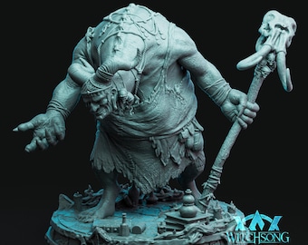 Horned Witch Miniature, Dark Fantasy Sorceress for D&D Tabletop RPG | Multiple Sizes