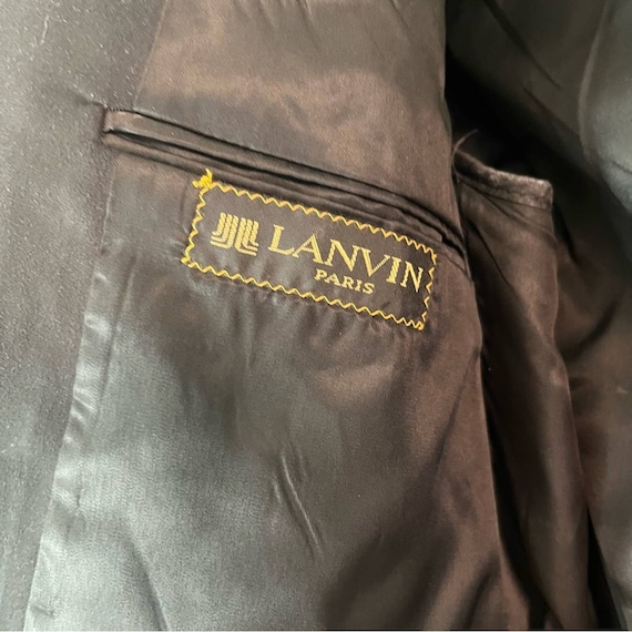 Vintage Lanvin Black Patch Pocket Feather Suede B… - image 6