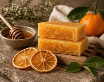 Savon Siabann au miel écossais et à la mandarine, fait main, naturel et végan, cadeau