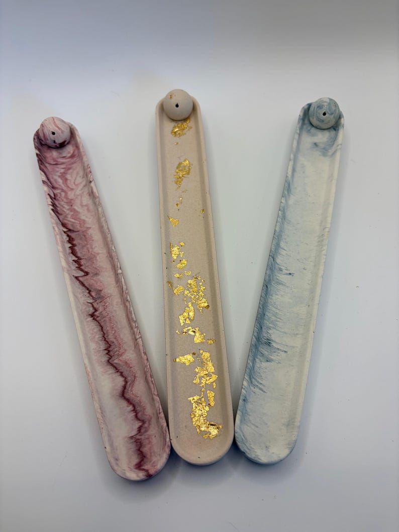 Jesmonite Marble Effect Incense Holder – styled lifestyle photo, Croft & Cleo