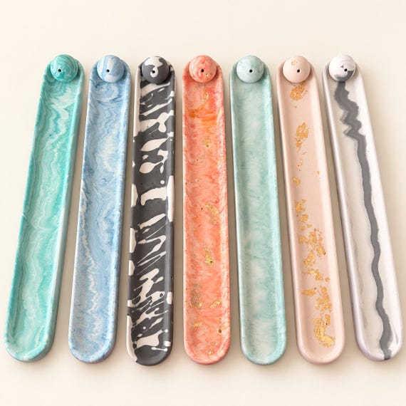 Incense Holder, Jesmonite, Handcrafted Stick Holder, Choose Your Finish