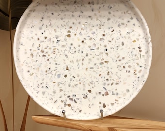 Round Tray, Jesmonite, Large Statement Plate, Choose Your Finish