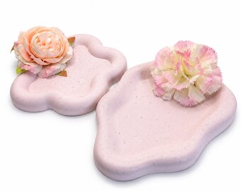 Trinket Tray Set, Star & Cloud Jesmonite, Jewellery Catchall Dish