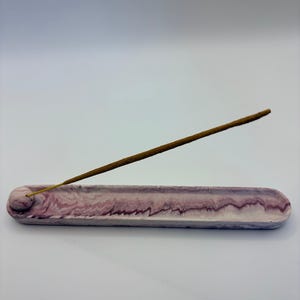 Jesmonite Marble Effect Incense Holder – alternate angle, Croft & Cleo