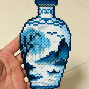 Perler-kralenpatroon: golfvaas smeltkraalontwerp (pdf-download)