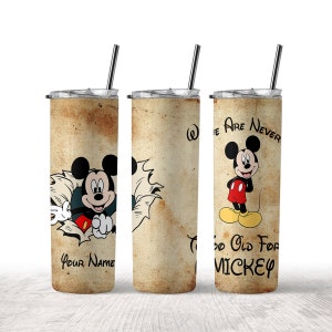 Personalized Name Mickey Mouse 20oz Skinny Tumbler Wrap PNG , Mickey Tumbler PNG, Colorful Mickey Png, Sublimation Instant File Digital