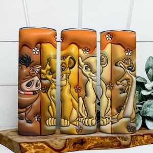 Lion King Characters 3D 20oz Skinny Tumbler Wrap PNG,Simba Tumbler PNG, Colorful Lion King Png,Sublimation Instant File Digital,Download PNG