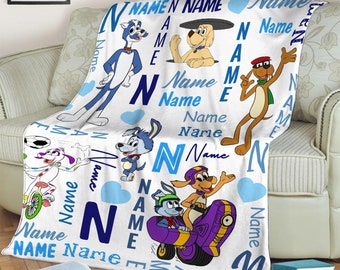 Customized Name Go Dog Go Blanket, Go Dog Go Bedding Decor, Custom Name Blanket, Birthday Gift, Cartoon Blanket, Baby Shower Gift