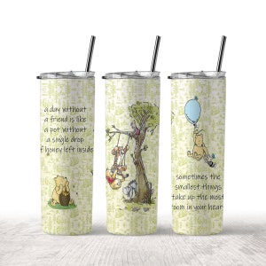Winnie The Pooh Tumbler Wrap PNG, Winnie Pooh Quote Wrap, Pooh Bear Tumbler PNG, Sublimation Instant File Digital