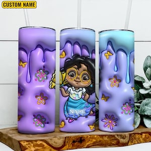 3D Mirabel Madrigal 20oz Skinny Tumbler PNG, Custom Name Tumbler, Encanto Tumbler Wrap PNG, Sublimation Instant File Digital, Download PNG