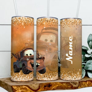 Personalisierte Name Mater 20 Unzen Skinny Tumbler Wrap PNG, Autos Film Png, Cartoon Anime Tumbler PNG, Sublimation Instant File Digital