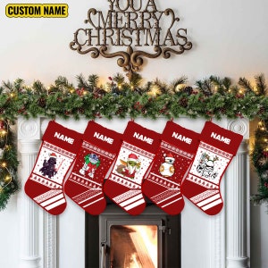 Personality Name Stars Wars Characters Christmas Stocking, Family Christmas Stocking, Custom Stockings With Names, Ugly Christmas Stocking