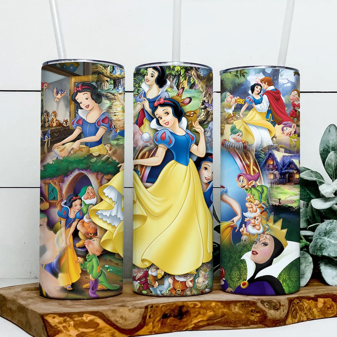 Princess Snow White 3D 20oz Skinny Tumbler Wrap PNG ,snow