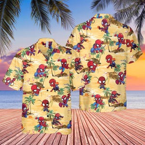 Tropical Spiderman Shirt, Spiderman Summer Shirt, Aloha Holiday Tee, Shirts For Kids, Beach Trip Vacation Shirt