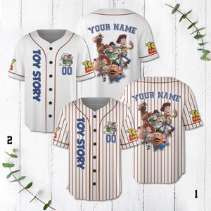 Custom Toy Story Characters Baseball Jersey, Toy Story Baseball Jersey With Name & Number, Gift for Kids, Disney Jersey, Gift For Baseball
