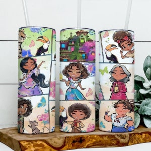 Chibi Encanto Family Characters 3D 20oz Skinny Tumbler Wrap PNG , Encanto Movie PNG, Sublimation Instant File Digital, Download PNG