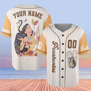Customized Coquette Princess Pocahontas Baseball Jersey, Disney Pocahontas Baseball, Gift for Kids, Disney Baseball Jersey, Baseball Gift