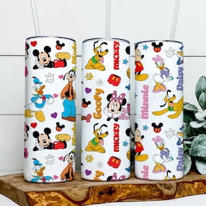 Mickey And Friends Tumbler Wrap PNG, Mickey Mouse 20oz Skinny Tumbler PNG, Sublimation Instant File Digital, Download PNG