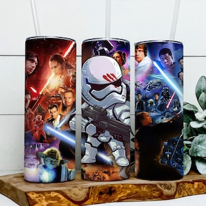 Star Wars Movie 20 oz Skinny Tumbler Wrap PNG, Star Wars Characters Png, Sublimation Instant File Digital, Download PNG