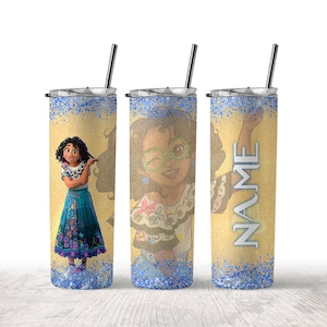 Personalized Name Mirabel Madrigal 20oz Skinny Tumbler Wrap PNG, Encanto Movie PNG, Sublimation Instant File Digital, Download PNG