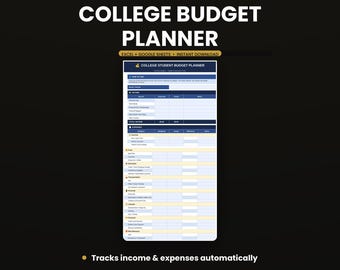 Student Budget Planner Spreadsheet | Digital Monthly Spending & Savings Tracker (Excel and Google Sheets) | Instant Download