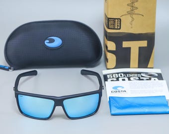 Costa Del Mar Rinconcito Sunglasses – Polarized 580P Lenses (Sand Black / Ice Blue Polarized Lens )