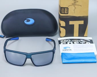 New Costa Del Mar Rinconcito Sunglasses – Polarized 580P Lenses (Sand Blue / Silver Polarized Lens )