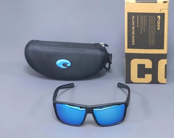Costa Del Mar Rinconcito Sonnenbrille - Polarisierte 580P Gläser (Schwarzer Rahmen / Blaue Gläser)