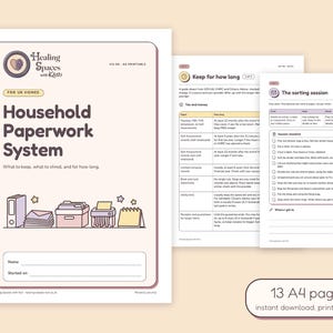 Organizador de documentos domésticos (Reino Unido): qué guardar y durante cuánto tiempo, sistema de archivo imprimible, carpeta de gestión del hogar, PDF tamaño A4.