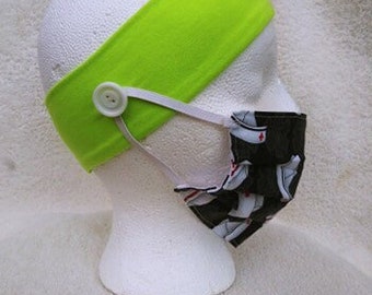 Nurse headband, Headband With Buttons For Face Masks, Ear Savers, Head Wraps With Buttons, Button headband for nurses, Hair band with button