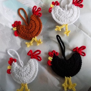 Crochet rooster ornaments/package toppers