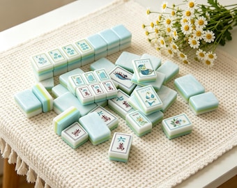 Ocean Shell American Mahjong Set 160 Tiles, 4 Layer Acrylic Mahjong Gift for Her, Retirement Gift, Gift for Mom, Grandma