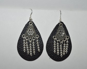 Sterling and Leather Earrings